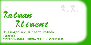 kalman kliment business card